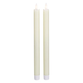 11" Ivory LED Flameless Taper Christmas Candles Set of 2