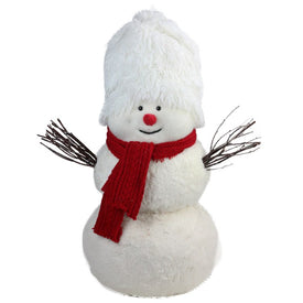 24.5" Red and White Snowman with Scarf Christmas Tabletop Decoration