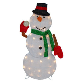 24" Black and White Snowman Christmas Outdoor Decoration