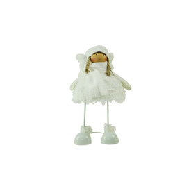 24" White Snowy Woodlands Girl Angel Christmas Figurine