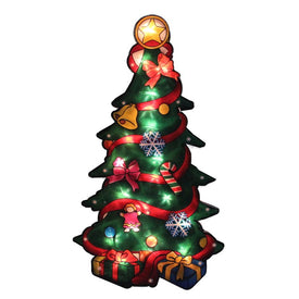 17.75" Christmas Tree with Presents Lighted Window Silhouette Decoration