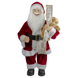 24" Standing Santa Christmas Figurine with Christmas Tree
