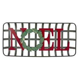 30" Red and Green Noel Rustic Tobacco Basket Christmas Wall Decoration
