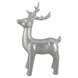 14" Metallic Silver Standing Reindeer Christmas Tabletop Decoration