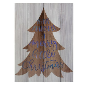 11.75" Brown Tree Have Yourself a Merry Little Christmas Lighted Wall Plaque