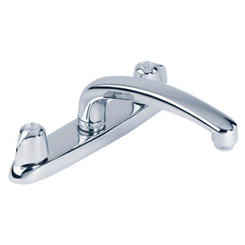 Kitchen Faucet Deck Plate Mounted 8 Inch Spread 2 Lever ADA Chrome 2.2 Gallons per Minute