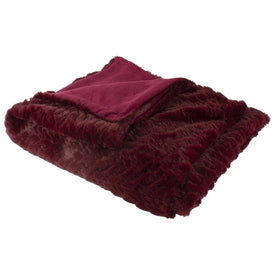 55" x 63" Burgundy Red Ultra-Plush Faux Fur Throw Blanket