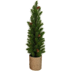 16.5" Unlit Mini Artificial Christmas Tree with Pine Cones
