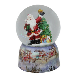 5.5" Waving Santa Claus and Christmas Tree Musical Water Globe
