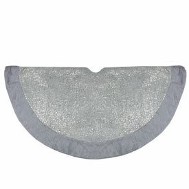48" Gray and Silver Faux Fur Snake Skin Pattern Christmas Tree Skirt