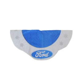 45.5" Blue and White Ford Scalloped Christmas Tree Skirt