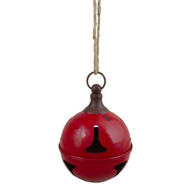 5" Red Metal Jingle Bell Hanging Christmas Decoration