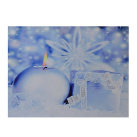 12" x 15.75" Candle and Gift Wintry Scene LED Lighted Christmas Canvas Wall Art