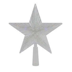 8" Clear Crystal Star Lighted Christmas Tree Topper with Multi-Color LED Lights
