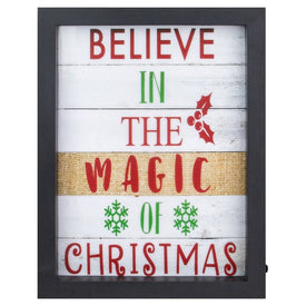 9" Believe In The Magic of Christmas LED Lighted Shadow Box Wall Art