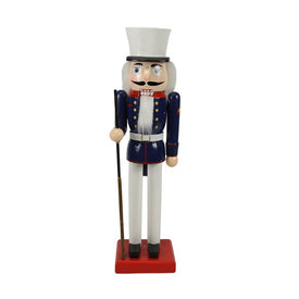 14" Blue and White Traditional Christmas Nutcracker Soldier with Rifle