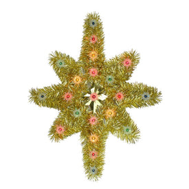 21" Lighted Gold Star of Bethlehem Christmas Tree Topper with Multi-Color Lights