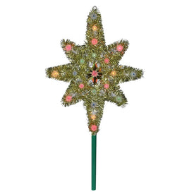 21" Gold Star of Bethlehem Lighted Christmas Tree Topper with Multi-Color Lights