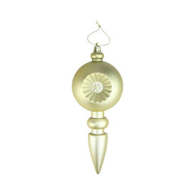 7.5" Matte Gold Retro Reflector Shatterproof Finial Christmas Ornaments Set of 4