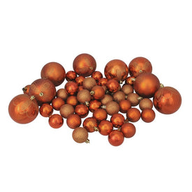 5.5" Burnt Orange Four-Finish Shatterproof Christmas Ornaments Set of 125