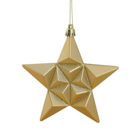 5" Vegas Gold Two-Finish Star Shatterproof Christmas Ornaments Set of 12