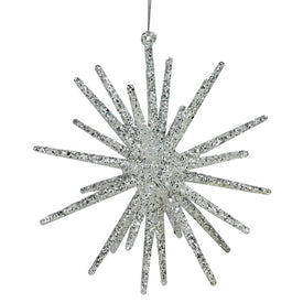 8.25" Silver Glittered Starburst Christmas Ornament