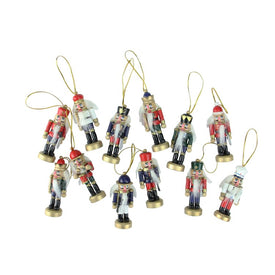 3.25" Red and Blue Mini Christmas Nutcracker Ornaments Set of 12