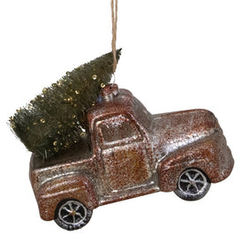 5.75" Retro Mercury Glass Country Rustic Pickup Truck Christmas Ornament