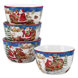 Santa's Workshop Ice Cream Bowls Set of 4