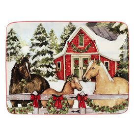 Homestead Christmas 16" x 12" Rectangular Platter