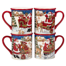 Santa's Workshop Mugs Set of 4