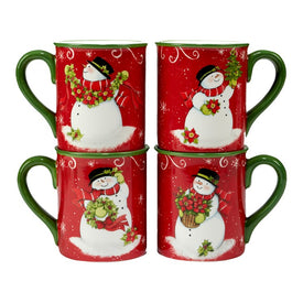 Holiday Magic Snowman Mugs Set of 4