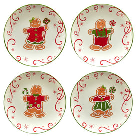Holiday Magic Gingerbread Dessert Plates Set of 4