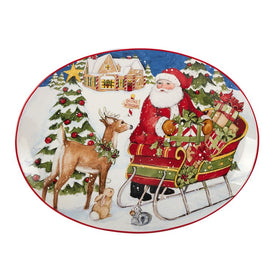 Santa's Workshop 16" x 12" Oval Platter