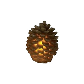 3.75" Brown Battery-Operated Flameless LED Lighted Flickering Pine Cone Christmas Candle