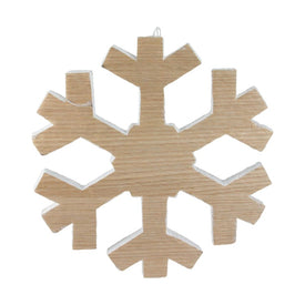 12.5" Tan Brown Wood Grain Snowflake Christmas Decoration