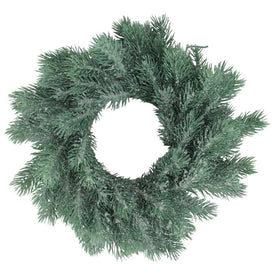 12" Unlit Traditional Frosted Green Pine Decorative Christmas Wreath