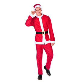 Men's White and Red Santa Claus Christmas Costume Set - Standard Size