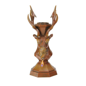 9" Brown and Silver Deer Bust Christmas Taper Candle Holder