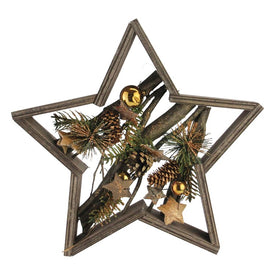 Brown Mixed Branches in Star Frame Christmas Tabletop Decor