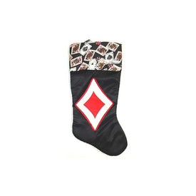 19" Black and Red Deck of Cards Christmas Stocking