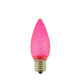 Replacement Faceted Transparent Pink LED C9 Christmas Bulbs Pack of 4