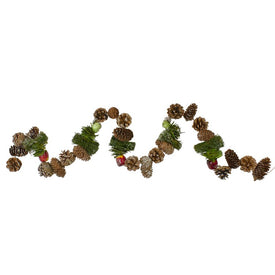 5' x 5.25" Unlit Apples and Pine Cone Artificial Christmas Garland