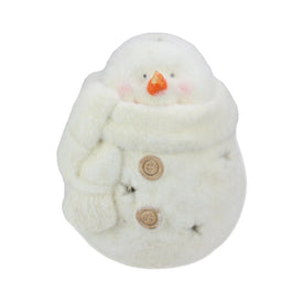 10.75" White Tealight Snowman With Star Cut-Outs Christmas Candle Holder