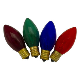 Replacement Multi-Colored C9 Transparent Christmas Bulbs Pack of 4