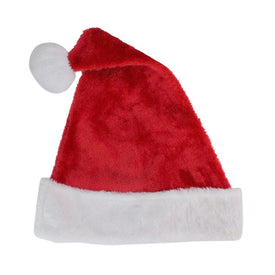 Red and White Plush Unisex Adult Christmas Santa Hat Costume Accessory - Large