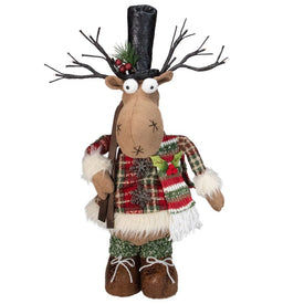 20" Standing Christmas Moose Figure with LED Antlers Tabletop Decor