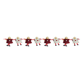 4" x 26" Unlit Red and Beige Angel Dolls Christmas Garland