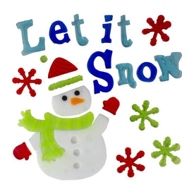 Red and Blue "Let it Snow" Gel Christmas Window Clings