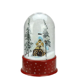 14" Lighted Musical Snowing Windmill Christmas Tabletop Snow Dome